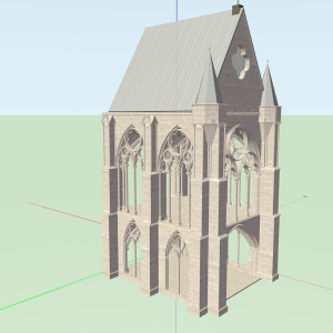 Exterior view of reconstructed narthex