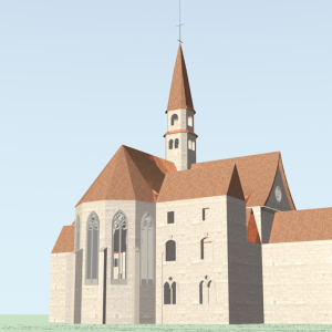 Exterior view of crossing and east end