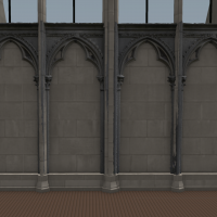 View of pier and dado photogrammetry within wall elevation