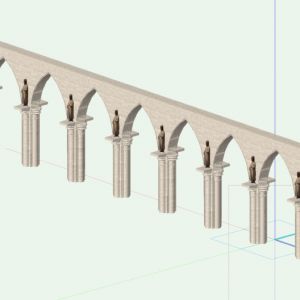 Interior view of column arcade