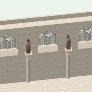 Interior view with column statues