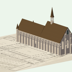 Exterior view, east