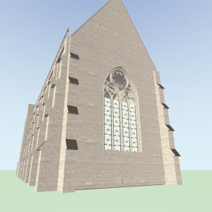 Exterior view of west window