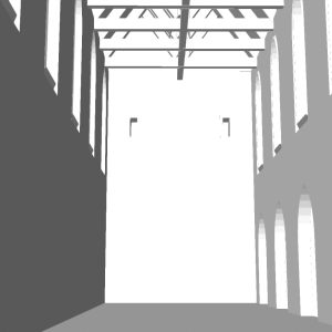 Interior view looking east