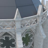 Detail of balustrade at east end