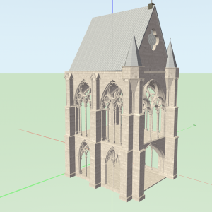 Exterior view of reconstructed narthex