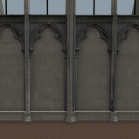 View of pier and dado photogrammetry within wall elevation