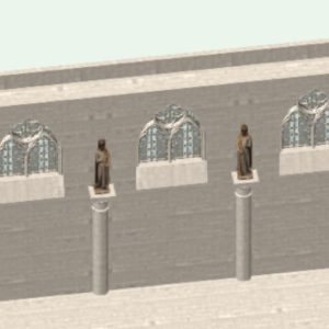 Interior view with column statues