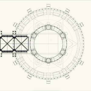 Floor plan of rotunda and narthex
